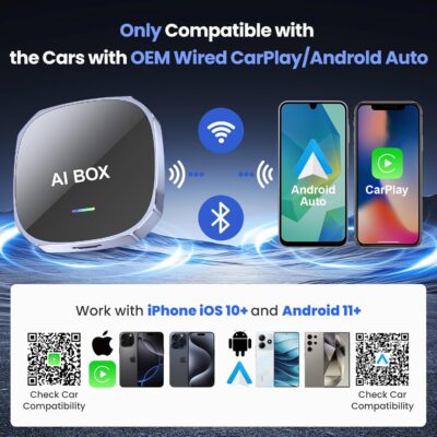 2-in-1 Wireless Apple CarPlay&Android Auto Adapter 2026, Magic AI Box Streaming Dongle Support Netflix/YouTube, Plug&Play, Car Play Wireless Adapter, Only Fit for Cars with Wired CarPlay/Android Auto - Image 7