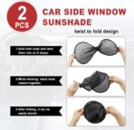 2 Pieces Universal Car Window Sun Shade Side Window UV Protection for Child and Baby Blocks Glare Sunlight and Heat Reduces Fading and Damage Fits Most Cars - Image 6