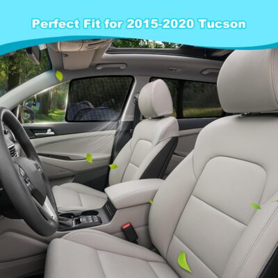 XCBYT Tucson Window Shades for 2015-2020, 4PCS Side Window Sun Shades with Breathable Mesh, Magnetic Car Window Covers for Baby & Privacy, UV Protection & Heat Insulation - Image 2