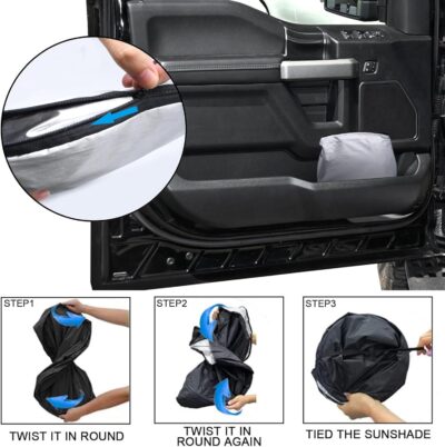 Front Windshield Sunshade fit for F150 2015-2020 UV Ray Reflector Foldable Car Shade Automotive Windshield Sunshades Ford F150 Accessories Windshield Sun Shade |Keeps Your Vehicle Cool| - Image 4