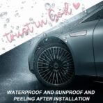 2 PCS Trust in God Rearview Mirror Decals, Automotive Vinyl Rear View Mirror Decorative Stickers, Waterproof Trust in God Stickers for Car Truck Laptop, Car Accessories (Pink) - Image 4