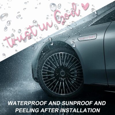 2 PCS Trust in God Rearview Mirror Decals, Automotive Vinyl Rear View Mirror Decorative Stickers, Waterproof Trust in God Stickers for Car Truck Laptop, Car Accessories (Pink) - Image 4