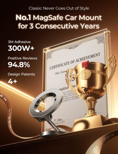 LISEN for MagSafe Car Mount for iPhone 17 Pro Max [24 Strong Magnets] Classic Magnetic Phone Holder for Car Dashboard Magnet Phone Mount Car Cell Phone Holder for iPhone 17 Pro Max Air 16 15 14 13 12 - Image 9