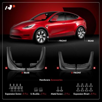 A-Premium Mud Flaps for Tesla Model Y 2020 2021 2022, 4 Pack No Drilling Required Mud Guards for Model Y Accessories - Image 5
