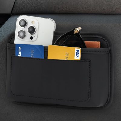 Accmor Universal Car Side Pocket Organizer, PU Leather Car Pocket Pouch Cell Phone Sunglasses Holder, Car Phone Pocket Organizer Accessories for Car Seat, Door, Window, Console - Image 3