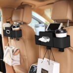 Car Back Seat Organizer with 1 Pack of 80 Tissues, Car Seat Back Tissue Box, and Storage Hook, Multi-Functional Organizer for Phone, Drinks, Handbag, Garbage Bags, Fits Most Car Models - Image 6