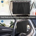 Car Window Shades, [2025 Updated] 2 Pack Car Sun Shade for Baby, Double Layer & Fully Open, Magnetic Back Window Curtain, Sun Shade Covers Privacy Screen - Image 4