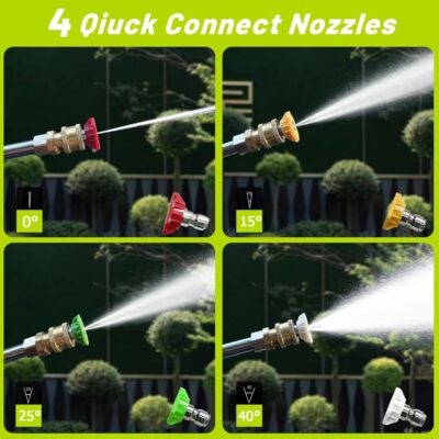 Pressure Washer, Power Washer with Foam Cannon,High Pressure Cleaning Machine with 4 Nozzles for Car, Patio, Driveway,Fences,Decks - Image 3