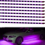 XT AUTO 8pcs 12V Super Bright 30cm 15 LED Flexible Waterproof LED Strip Light for Car Interior & Exterior Decoration DRL Day Running Light Or Boat Bus Garden