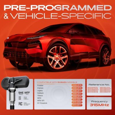 A-Premium 4PCS Pre-Programmed TPMS Sensor Tire Pressure Monitoring Sensor - Compatible with Subaru Forester, Impreza, Legacy, Outback, Tribeca, WRX, WRX STI, XV Crosstrek - 315MHz - Relearn Required - Image 3
