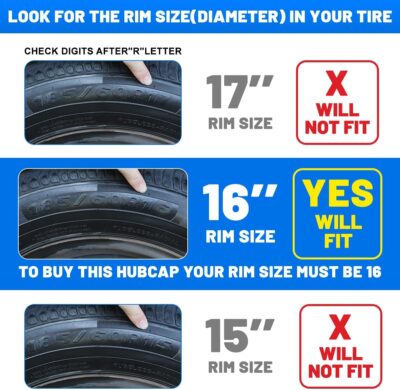 WOLFSTORM 4-Pack 16 Inches Wheel Rim Cover Hubcaps,Redesign Fashion Style Replacement Hubcaps,Car Truck SUV Hub Accessories, Blue&Black - Image 5