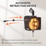 Giraffe Tools Grandfalls Retractable Pressure Washer G20, 2500 PSI 2.2 GPM, Wall Mounted with 65FT Hose Reel, 4 Nozzles for Floor/Cars/Fences/Patios, Dark Silver Case with Grey Pressure Hoses - Image 2