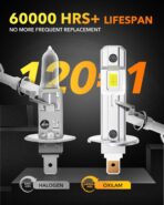 OXILAM H1/H1LL LED Bulbs 30000LM 6500K White Ultra-Bright, 5 Min Quick Install, 60000H Lifespan, No Flicker, 99% Compatibility - Image 6