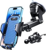 VANMASS Phone Holders for Your Car 2026 Ultimate Phone Mount Military-Grade Windshield Dashboard Vent【Newest Best Strongest】 Cell Phone Car Mount for iPhone 16 Pro Max 15 Samsung Android,Blue