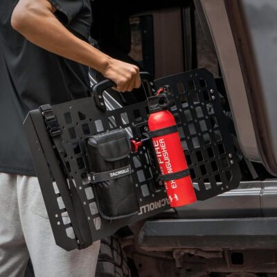 Rigid MOLLE Panel Fire Extinguisher Mount – Quick Release Fire Extinguisher Bracket with 4 Adjustable Clamps, Fits MOLLE Panels for Vehicles - Image 3