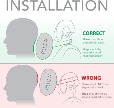 Samsonite Neck Pillow for Car – Ergonomic Memory Foam Headrest Cushion – Car Seat Support for Driving Comfort – Compact Neck Rest – Travel Pillow for Long Road Trip, Black - Image 5