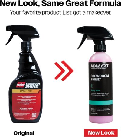 Malco Showroom Shine Spray Car Wax and Instant Detailer - Best Car Wax Spray for Professional Finish/Easy to Use Instant Detailer/Cleans and Waxes Painted Surfaces, Metal and Glass (110416) - Image 3