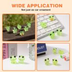 Luminous Frog Car Dashboard Decor, 6PCS Fun Frog Car Dash Decorations Rear View Mirror Ornament Interior Accessories - Image 6