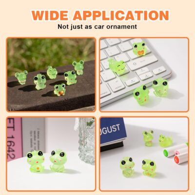 Luminous Frog Car Dashboard Decor, 6PCS Fun Frog Car Dash Decorations Rear View Mirror Ornament Interior Accessories - Image 6