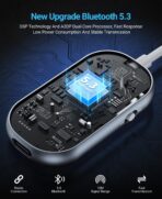 Bluetooth Transmitter Receiver, 3.5MM to Bluetooth 5.3 Transmitter, 2-in-1 Airplane Adapter for Headphone, TV, Airplane, Home Stereo, Speakers, Headphone, Car, Dual Connection - Image 4