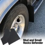 SUNPIE Car Mud Flaps Universal Fit Black Splash Guards (4 Pack) with 20 Pieces 6mm Fastener Rivet Clips - Image 2