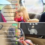 Car Window Shade for Baby, UV Protection Breathable Mesh Baby Window Covers, Universal Fit Stretchable Sun Shades, Keep Car Interior Cool and Comfortable for Toddler Kids Children (2 Pack) - Image 2