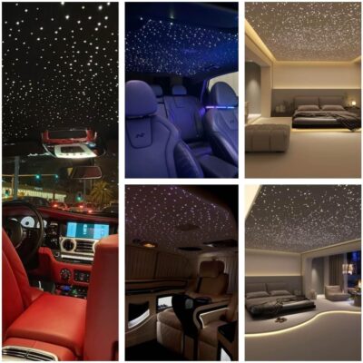 GIDERWEL Fiber Optic Light for Car/Ceiling Star Lighting,Music/APP Control Starlight Headliner Kit,Car Atmosphere Lamp with RF Remote 200pcs 0.03in 6.5ft Fiber Cable RGBW LED Light Engine - Image 4