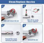 JANZ 16" Pressure Washer Surface Cleaner with 4 Wheels, Stainless Steel Housing, 1/4" Quick Plug, 2 Extension Wand Attachments, 2 Replacement Nozzles and 3 Spray Nozzles, 4000 PSI - Image 8