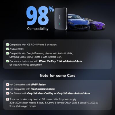 Magic AI CarPlay Box - Wireless CarPlay Adapter with Dual-WiFi Stability, Built-in Android Multimedia System, Enjoy Video & Music Apps, Navigation, AI Voice, Plug & Play for Factory Wired CarPlay - Image 8