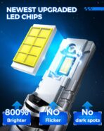 Marsauto H11/H8/H9 9005/HB3 Powersports Bulbs, H11 9005 Fog Bulbs with 5 mins Plug and Play, Turbo Fan, 50000 Hours Lifespan, No Polarity, Fog Light, Pack of 4 - Image 3