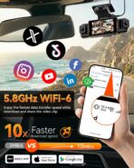 IIWEY N9 5 Channel Dash Cam 360° View, 5.8G WiFi-6 with App, Free 128GB Card, FHD Front & Rear Inside, Left, Right Dash Camera for Car, 12 IR Lights Night Vision, GPS, 24/7 Parking Mode, G-Sensor - Image 6