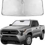 Econour Windshield Sun Shade for Toyota Tacoma 2016-2025 2026 Accessories 2Dr 4Dr Pickup Truck, Custom Fit Car Front Window Sunshade Sun Visor Protector Foldable Blocks UV Rays Keep Car Cooler