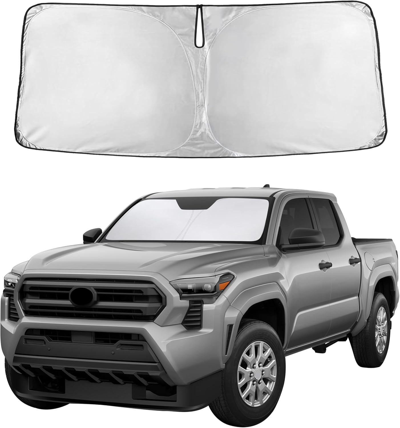 71BQkScur2L._AC_SL1500_.jpg Econour Windshield Sun Shade for Toyota Tacoma 2016-2025 2026 Accessories 2Dr 4Dr Pickup Truck, Custom Fit Car Front Window Sunshade Sun Visor Protector Foldable Blocks UV Rays Keep Car Cooler - Image 1