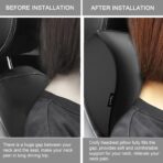 Crofy 2-Pack Car Neck Pillow, Softness Car Headrest Pillow for Driving with Adjustable Strap, 100% Memory Foam and Breathable Removable Cover, Comfortable Ergonomic Design (Black Side Rope) - Image 5