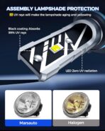 Marsauto 9145 H10 LED Fog Light Bulbs, 14,000LM 6500K Cool White H10 9140 9145 LED Bulb Fog Lights, Non-Polarity, 70000HRS Lifespan 9145 Fog Light Bulbs for Fog Lights and DRL, Pack of 2 - Image 4