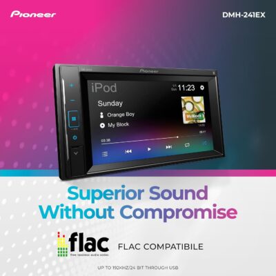 Pioneer DMH-241EX 6.2" Resistive Touchscreen, Double Din – Bluetooth, Backup Camera, AM/FM Radio, USB, FLAC Playback, Short Chassis, 13-Band EQ, 50W x 4 Output - Image 4