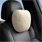 Junecarp Car Headrest Pillow,Breathable & Ergonomic Car Neck Pillow for Head & Neck Supporting,Headrest Pillows for Cars Interior Accessories for Comfortable Driving Experience (Beige)