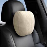 Junecarp Car Headrest Pillow,Breathable & Ergonomic Car Neck Pillow for Head & Neck Supporting,Headrest Pillows for Cars Interior Accessories for Comfortable Driving Experience (Beige)