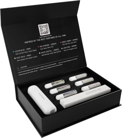 Car Perfume Diffuser, (UPGADED) Air freshener, Waterless Diffuser, Smart Ultrasonic Air Freshener with 6 Premium Fragrances, Automatic (On/Off), Car Gift for Men and Women (Black) - Image 8