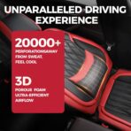 FREESOO Black Red Car Seat Covers Full Set - Faux Nappa Leather Seat Covers for Cars, Breathable Waterproof Front Seats with Lumbar Support and Rear Seat Cover, Fit for Automotive Sedans SUVs Pickups - Image 3