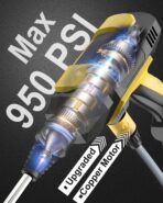 Cordless Pressure Washer - MAX 950 PSI Battery Powered Pressure Washer, 21V Portable Cordless Power Washer with Rechargeable 4.0Ah Battng，Yellow - Image 3