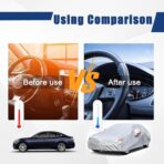 Kayme 6 Layers Car Cover Custom Fit for Hyundai Elantra (2006-2025) Waterproof All Weather for Automobiles, Outdoor Full Cover Rain Sun UV Protection.Silver - Image 4