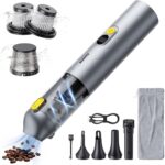 AUXITO Car Vacuum Cleaner - Portable Handheld Vacuum Cleaner 14000Pa Suction Power, Blow & Suction 2 in 1 Mini Vacuum Cleaner Hand Held Vacuum for Car, Home, Pet, Office, Gifts for Men (Silver)