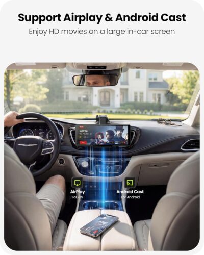 9.26" Portable CarPlay Screen for Apple Carplay & Android Auto with 4K Dash Cam & HD Backup Camera, Wireless Car Play with Strongest Bluetooth 5.2, OTA Updates, Voice Control, GPS Navigation - Image 7