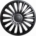 Alpena Austin Vehicle Wheel Covers, Premium European-Made Rim Covers with 3-Step Retention System, Durable Hub Caps Fits Most Steel Wheels, Set of 4, 15 Inch, Black