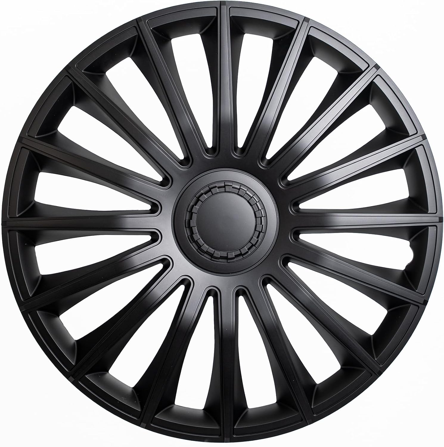 71BdrXe-6pL._AC_SL1500_.jpg Alpena Austin Vehicle Wheel Covers, Premium European-Made Rim Covers with 3-Step Retention System, Durable Hub Caps Fits Most Steel Wheels, Set of 4, 15 Inch, Black - Image 1