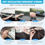 Automatic Retractable Car Sunshade, 2025 New Adjustable Auto Windshield Sun Shade, 35x50 inch Suction Cup Sunshade for Various Models, UV Blocking Protects for Drivers - Image 4