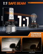 SEALIGHT 5202 LED Fog Light Bulbs or DRL, 18000LM 800% Brightness 5202 5201 PS19W PS24W Fog Lights LED Bulb for Car, 6500K Cool White 984 FT Strong Penetration, 60000 Hours Lifespan, Pack of 2 - Image 6