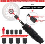 Wheel Cleaning Brush Car Detailing Kit - Rim Brush, Lug Nuts and Wheel Cleaner Brush Car Wash Kit -Tire Brushes for Cleaning Rims - Car Cleaning Supplies and Rim Cleaner Brush Set - Image 2