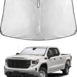 EcoNour Windshield Sunshade Compatible for Chevy Silverado/GMC Sierra 1500 2500 3500 2019-2024 2025 2026, Front Windshield Sun Shade Cover, UV Heat Protector, Car Sun Visor Interior Heat Protection